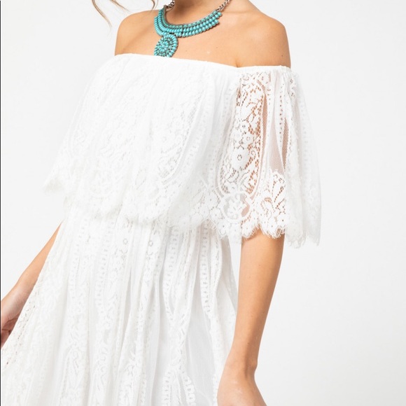 ivory off the shoulder maxi dress